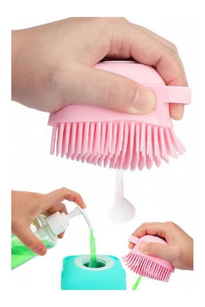 gaman Silicone Cat Dog Washing Brush with Shampoo Tank Cat Dog Washing Tool
