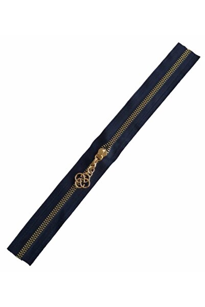 angel çanta aksesuar سحاب برأس 30 سم معدن ذهبي فاتح أزرق داكن