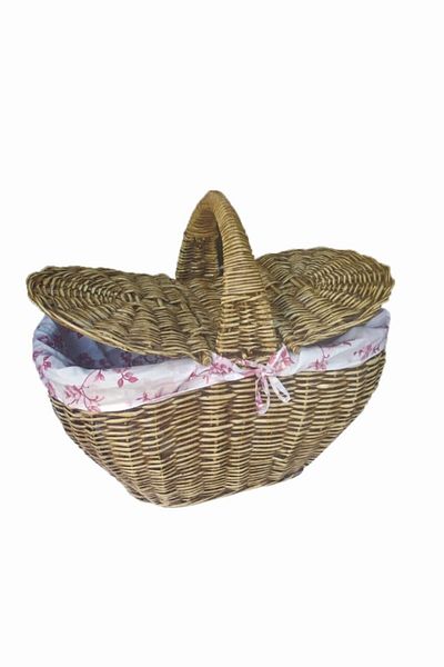 Bahat Wicker Handmade Antique Large Size Picnic Basket with Fabric