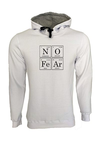 Raf Coll Hanorac alb cu glugă cu imprimeu No Fear unisex
