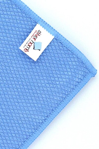 SİLVER HOME Mikrofiber 40x40cm Baklava Desen Cam Temizlik Bezi - Mavi