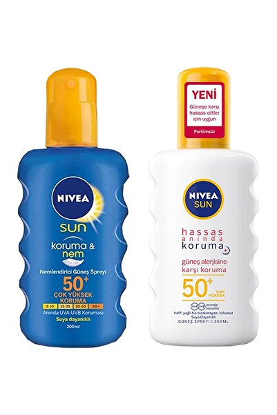 NIVEA Sun Sun Güneş Alerjisine Karşı Koruma + Koruma & Nem 50+ Faktör Güneş Kremi 200 Ml