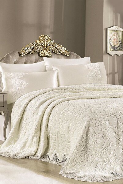 Royal Home Fransız Dantelli Battaniye Seti
