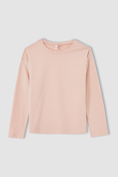 DeFacto Girl's Crew Neck Long Sleeve T-Shirt