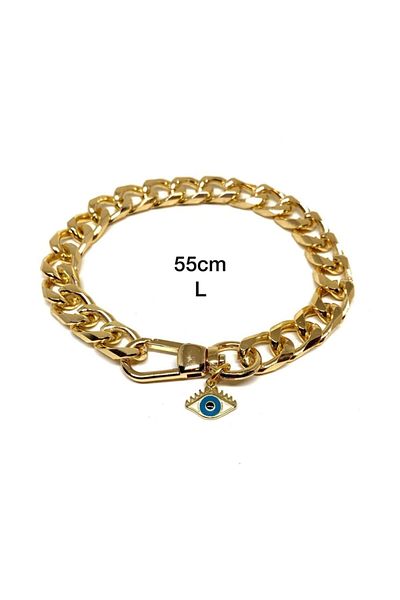Petbucks Pet Accessories قلادة سلسلة ذهبية على شكل كلب قطة مقاس L 55 سم 2107zknazar