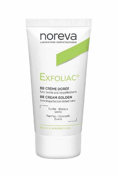 Noreva Special Color Care Cream for Combination-Oily Skin Medium Tone - Exfoliac BB Cream Golden 30 ml