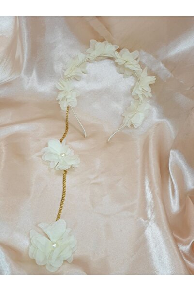 Melkady Aksesuar Melkady 260a - Incili Çiçekli Küpeli Taç