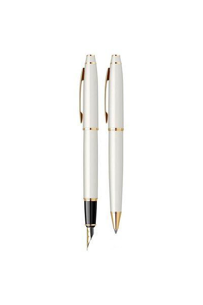 Scrikss Special Fountain Pen Ballpoint White Gold Set of 2