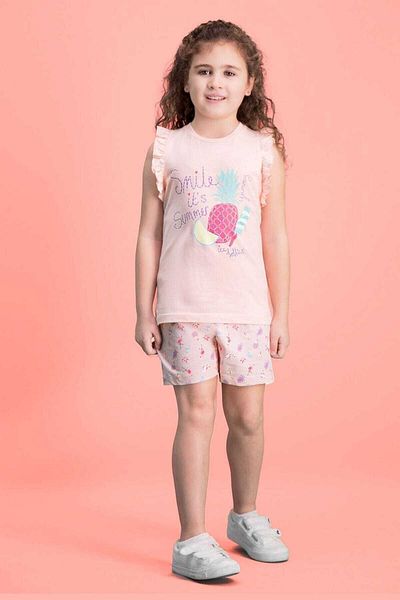 ROLY POLY Summer Smile İnci Pink Girls Shorts Set