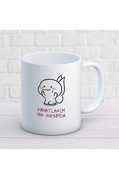 ART HEDİYE كوب مطبوع عليه "لدي أجنحة في الروح" على الجانبين