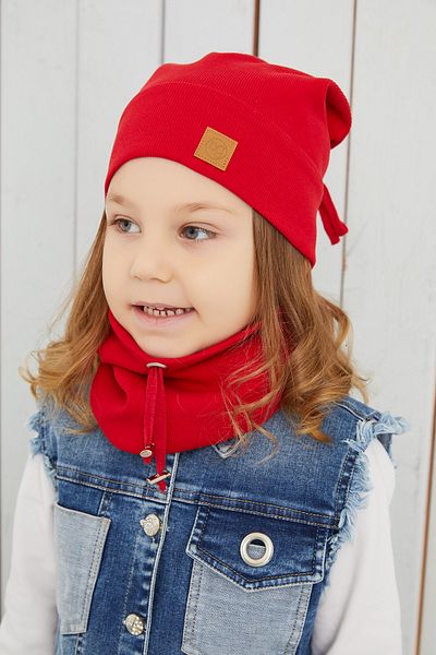 Babygiz Baby Girl Child Red String Hat Beanie Neck Collar Set Comfortable 100% Cotton Camisole Domestic