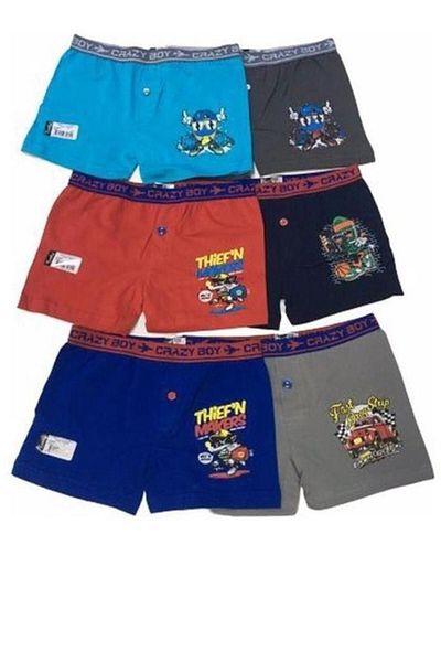 Çamaşır Depom Tutku Boy's Patterned Boxer 6-pack Patterned Color