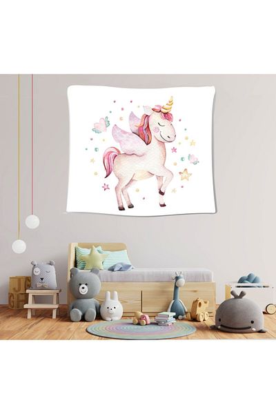 Şen Dekorasyon Copertă de perete drăguță pentru copii Unicorn