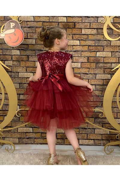 Pumpido Burgundy Tutu Children's Dress