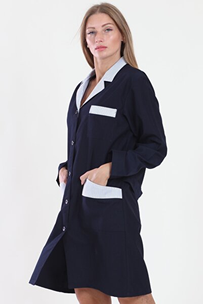 ModaCanel Moda Canel Women's Garnished Navy Blue Work Apron