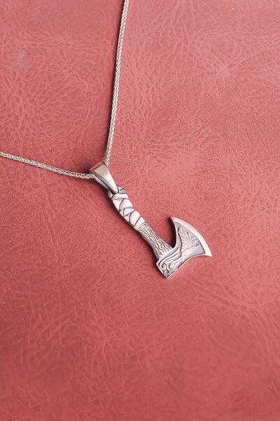 ENCİLİ SİLVER 925 Ayar Gümüş Thor Balta Model Erkek Kolye