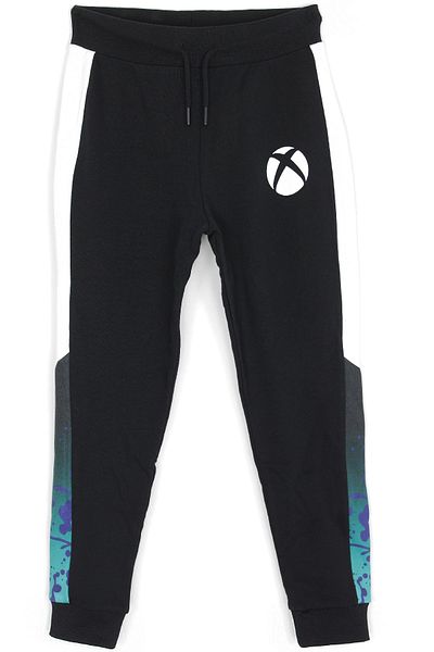 DobaKids Pantaloni de trening lungi sezonieri pentru băieți cu imprimeu Xbox, negri
