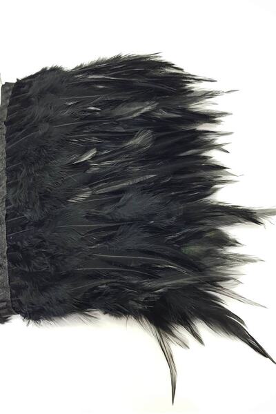Hobigram Black Rooster Feather – Special Design, Accessory, Quality Production, Eye-Catching Style – Decorative Ribbon