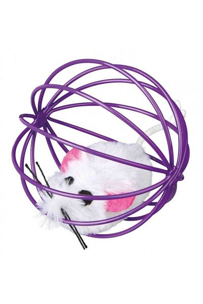 Trixie 6cm Cat Toy in Plush Mouse - Ball
