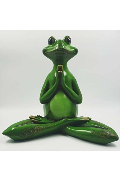 Tual Hobi Sanat Dekoratif Polyester Yogacı Kurbağa Biblo