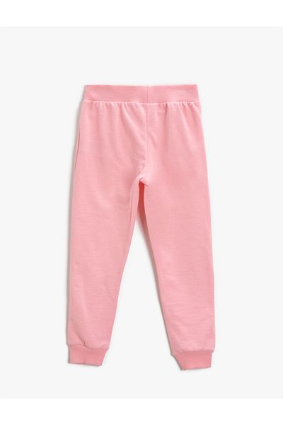 Koton Girl's Pink Cotton Sweatpants