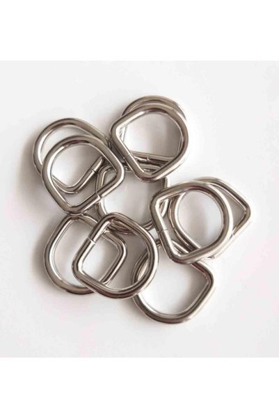 Aklar Çanta Set de 10 inele de culoare argintie 2 cm D