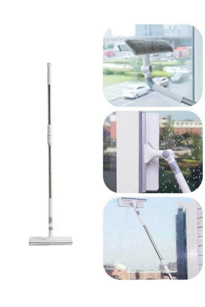 AYLA STAND Large Size Durable Microfiber Cloth Bendable Telescopic Glass Cleaning Apparatus