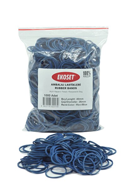 ekoset حزمة زرقاء التعبئة والتغليف مشبك عملة مطاطية 1000 قطعة 40 مللي متر