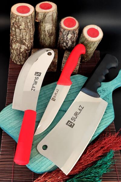 SürLaz Sürmene 3 Parça Satır Zırh Bıçak Seti Reds Serisi