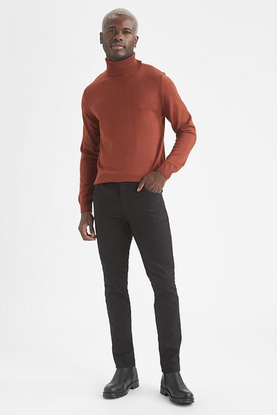 DeFacto Men's Black Slim Fit Stretchy Gabardine Fabric Trousers S3636AZ21AU