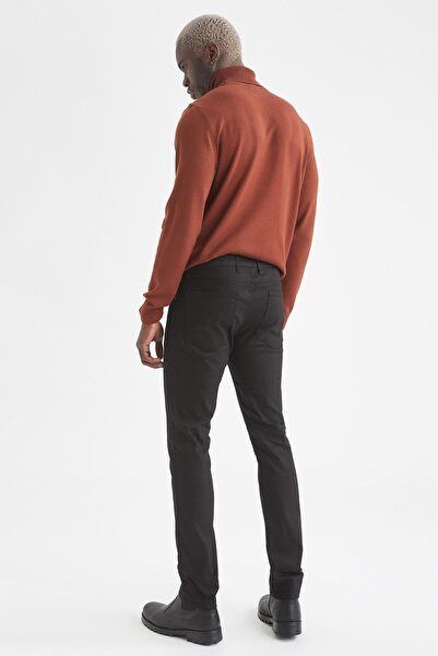 DeFacto Erkek Siyah Slim Fit Esnek Gabardin Kumaş Pantolon S3636AZ21AU