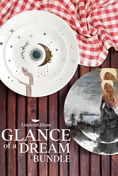 Linden Blanc Glance Of A Dream Bundle 8'li Melamin Tabak Seti
