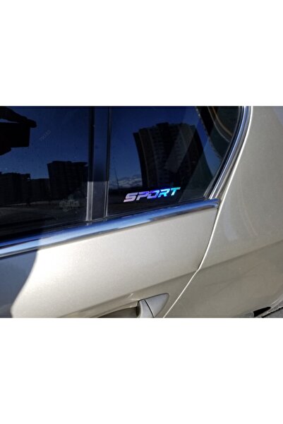 TSC 12 cm 2 Adet Araba Sticker Kelebek Cam Sport Yazısı Renk Değiştiren Krom ...