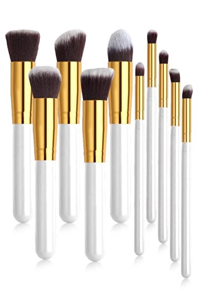 İzla 10 Lu Makyaj Fırça Seti Beyaz Renk