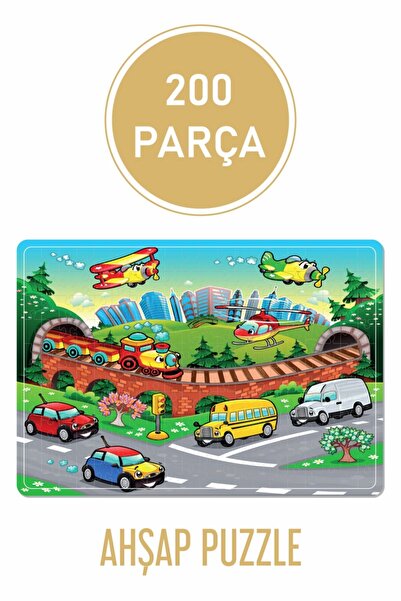 Baskı Atölyesi 200 Parça Ahşap Puzzle Kara Ve Hava Araçları