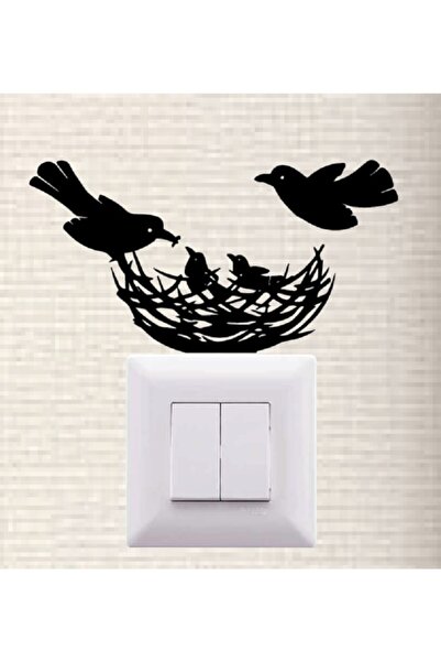 Miana Lazer Bird Nest Themed Socket Decor Wooden Wall Decor Bird Nest Socket ...