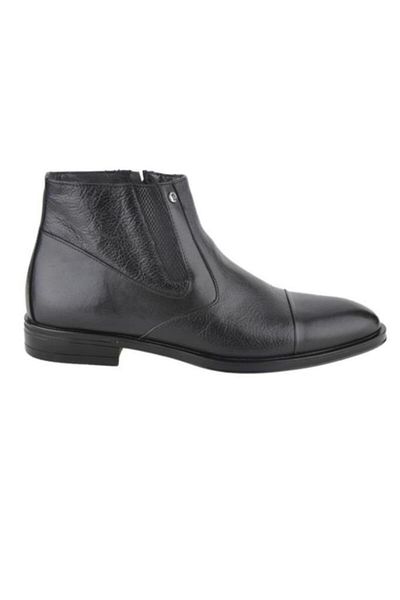 Pierre Cardin Ανδρικές μαύρες μπότες από γνήσιο δέρμα 11925251
