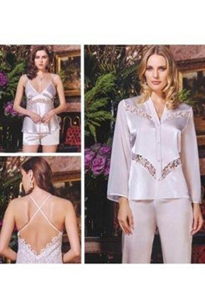 Jeremi 624 Σετ Προίκων Έξι Τεμαχίων από Μεταξωτό Σατέν Δαντέλα