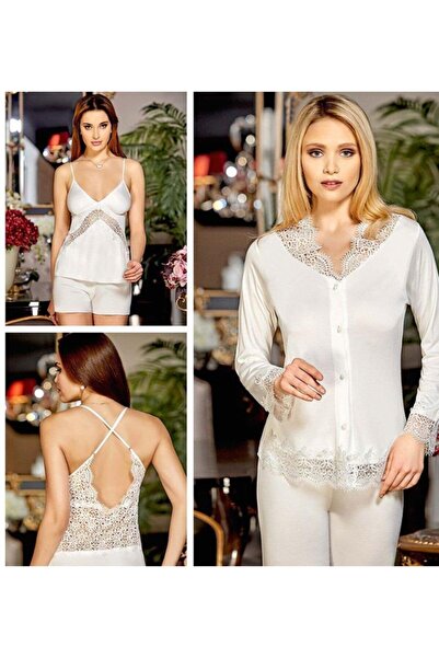 Jeremi 478 Ipek Saten Dantelli Altılı Set Çeyiz Takım