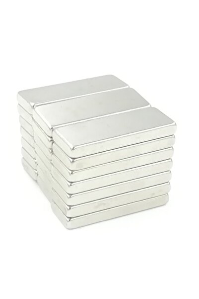 Dünya Magnet 5 Adet, Köşeli Neodyum Mıknatıs, Süper Güçlü, 30mm X 10mm X 2mm