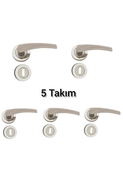 ARON Brawo Eco Badge Nickel Satin Interior (Room) Door Handle 5 Sets