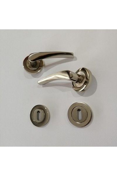 ARON Brawo Eco Badge Nickel Satin Interior (Room) Door Handle 5 Sets