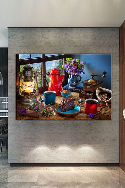 Morfil Sanat Atölyesi Ceai Plăcere Fericire Ceai Decorativ Cafenele Cafenele Pictură Decorativă Pânză Specială