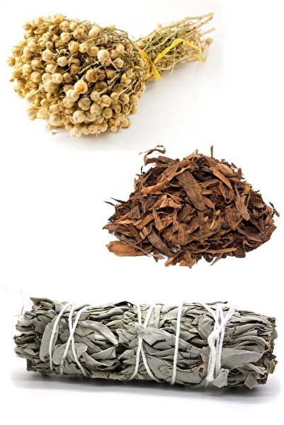 aktarix Üzerlik Otu Demet, Adaçayı Bağ, Buhur 3 Ürün 1 Arada Bitki Tütsüsü Nazar Seti