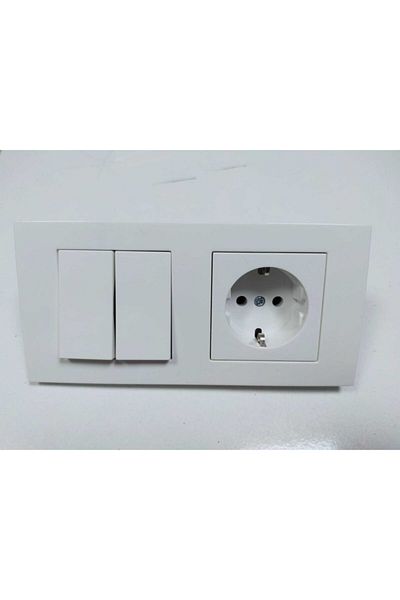 OVİVO Commutator + Grounded Socket Mechanism + Double Frame