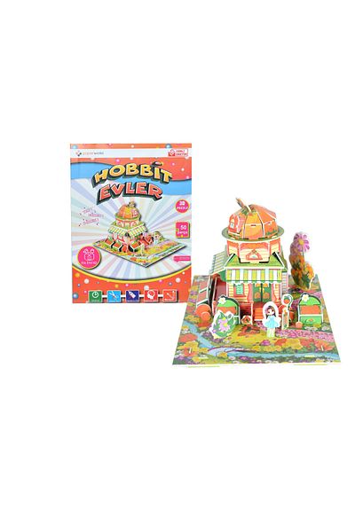 puzzlent 3D Hobbit House Puzzle, 3d Puzzle Yellow House Puzzle, 3D Puzzle, 50 Pieces