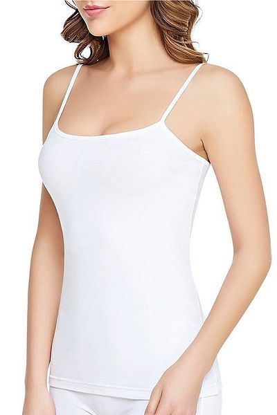 Tutku Tricou alb pentru femei, 6 piese, din bumbac, din frânghie, cu bretele