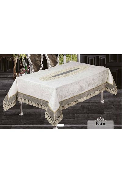 Haspen Față de masă de lux cu dantelă din țesătură din catifea Esin