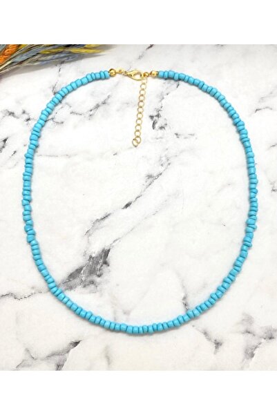 Aryen Girişim Mavi Renk Boncuk Kolye