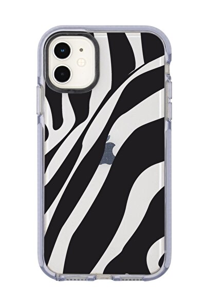 mooodcase Iphone 11 Zebra Desenli Candy Bumper Silikonlu Telefon Kılıfı